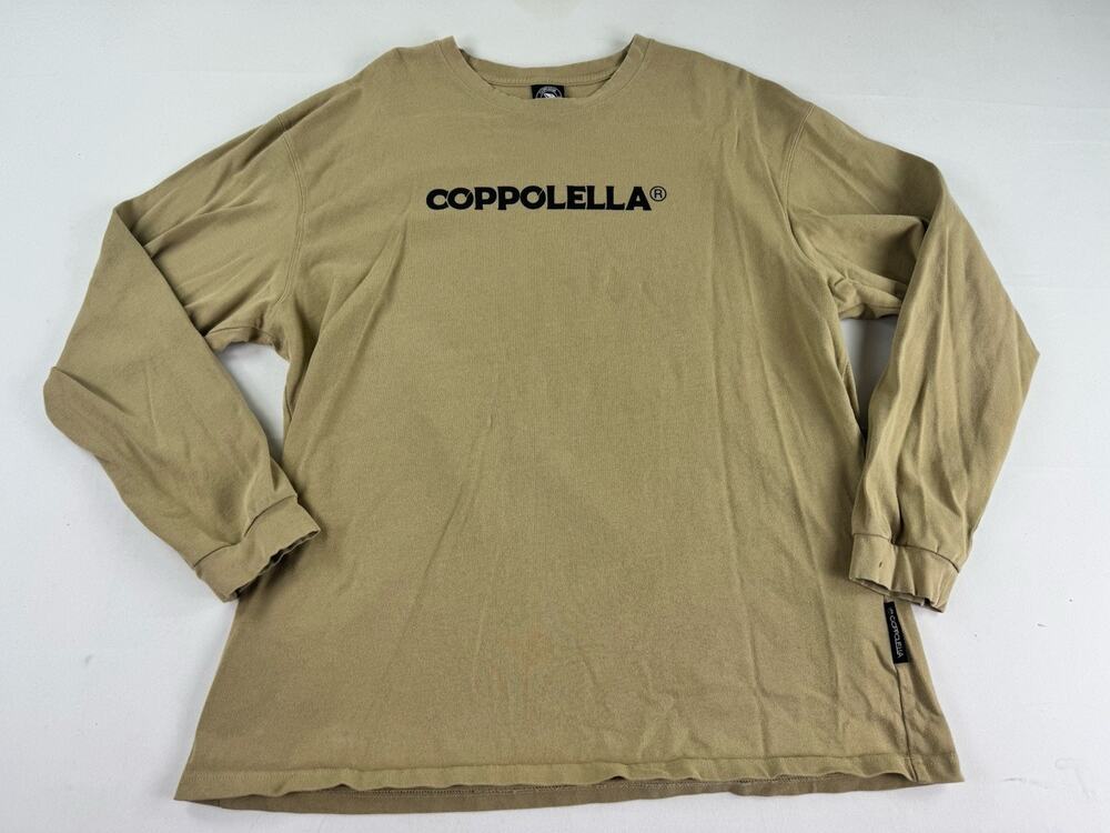 Coppolella Skateshop Milano Men’s XL Long Sleeve Shirt Tan Logo Skatewear